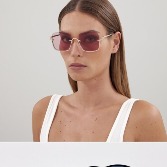 Gucci Gold Pink  GG1279s 003 Pink Woman Sunglasses - Picture 1 of 13